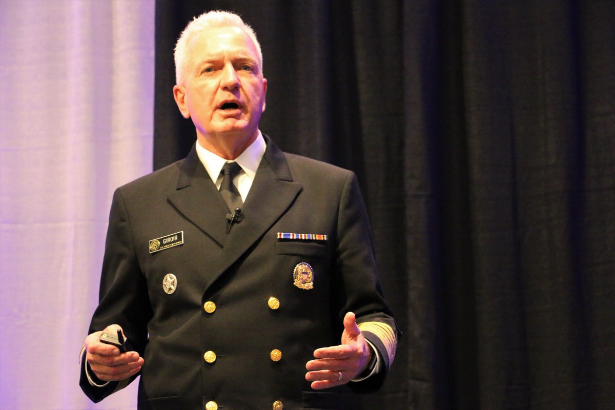 ASTHO's tweet photo. “Here at OASH, we are dedicated to developing and coordinating the implementation of policies, investments, and frameworks to transform the current ‘sick-care system’ into a ‘health-promoting system.'" - @HHS_ASH Adm. Brett Giroir. 

#ASTHO18 @HHSGov https://t.co/nKghBoC70L