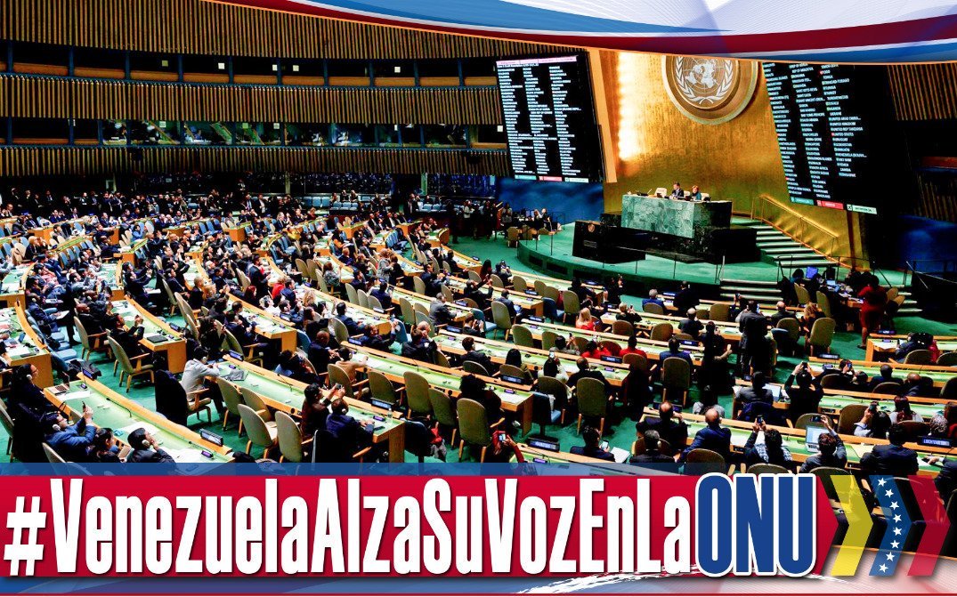 RRPP_INASS's tweet photo. #26Sep  Canciller Arreaza: La soberanía, la igualdad de los Estados, la no   injerencia, el arreglo pacífico de las controversias, son propósitos y   principios contenidos en la Carta de Naciones Unidas que debemos  cumplir...  #VenezuelaAlzaSuVozEnLaONU @salainass https://t.co/xKhI30P90b