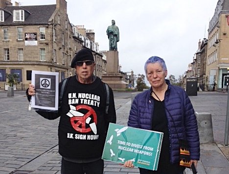 On International Day for the Total Elimination of Nuclear Weapons Edinburgh folk join worldwide campaigners to urge super bank BNP Paribas to stop funding nuclear weapons nuclearban.scot/the-money-that… <a href="/NukeDivestScot/">Don't Bank on the Bomb Scotland</a> #nuclearban #BNPParibas #CapturetheChange