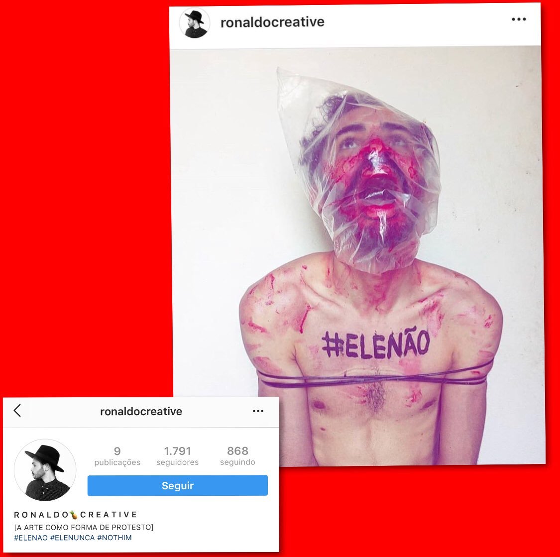 MBLivre's tweet photo. .@CarlosBolsonaro tirou sarro de um militante do #EleNão que fez essa foto horripilante acusando Jair de ser torturador. A imprensa e políticos esquerdistas estão disparando Fake News acusando Carlos de apologia a tortura. É muito escrotidão dessa gente. https://t.co/WaUfnEbaj3