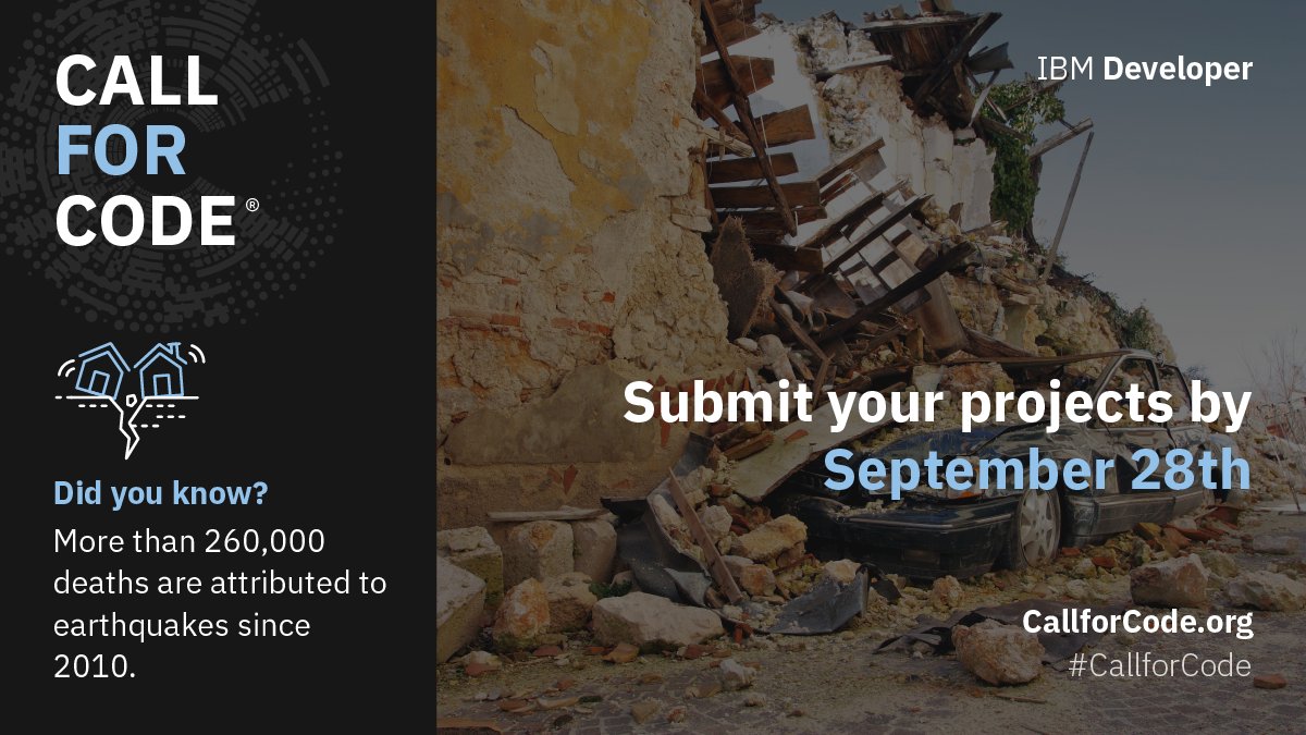 moficodes's tweet image. Thousands of developers in earthquake-prone areas stepped up and answered the #CallforCode. Now, it&apos;s time to submit those projects. Learn how: ibm.biz/CfCsubmissions @ibmcodenyc #ibm #ibmCodeNYC