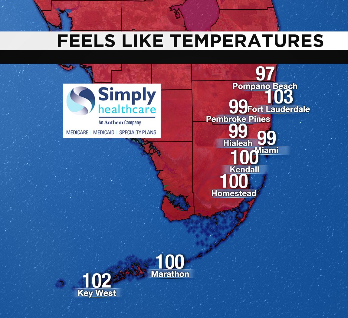 It's 3PM! Check out the heat index. #BROWARD #MIAMIDADE #FLKEYS Presented by Simply Healthcare https://t.co/ZP4yWk6YUr