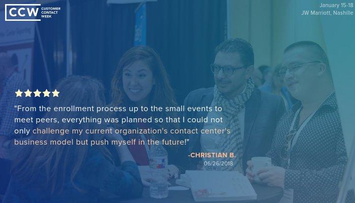 CustContactWeek's tweet image. Challenge yourself this January 15-18 at #CCWNashville19 and join us in celebrating #20YearsofCCW! View the full agenda here: okt.to/LhljcO