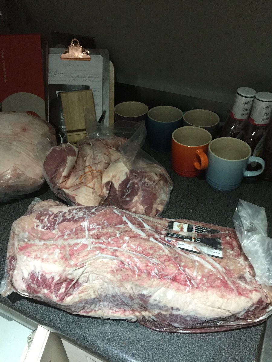 AdamTheBruno's tweet photo. Ahoy bbq buddies, I am going away this weekend and planning a leg of lamb for Friday and a brisket for Saturday. Want to do the leg of lamb minted and going to put her on the Webber. Does any one have any recommendations on how to make the rub up/what to do? https://t.co/x3mB0YekN3