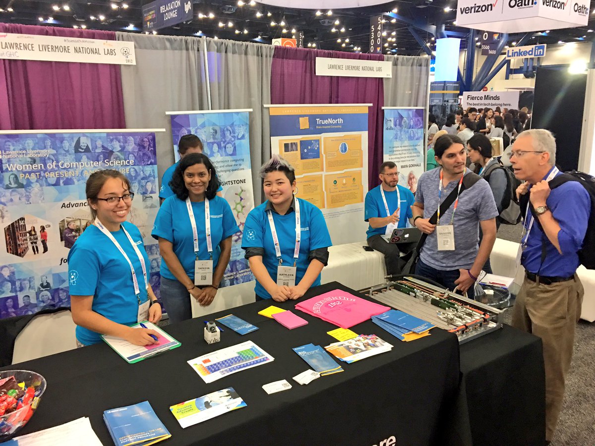 Livermore_Comp's tweet image. Our AD Bruce is trying to convince Giuseppe Di Natale back to @Livermore_Lab @Livermore_Comp 😂#hpcmatters #LLNLatGHC #ghc18 @ghc