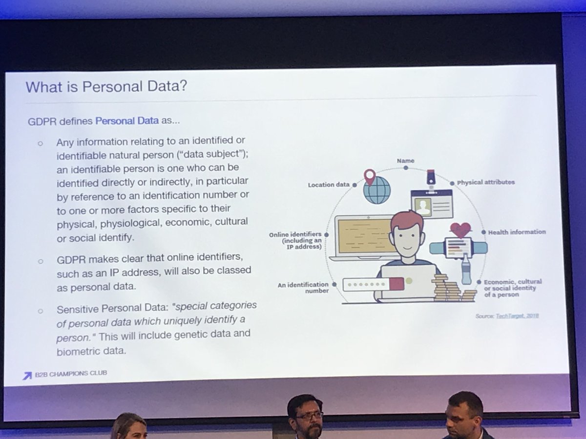 jlrobinson6's tweet photo. This includes an IP address tho!! RT @jlrobinson6: #GDPR applies to data where you can identify a single person. If your data doesn’t identify a person, it doesn’t apply to GDPR. #B2BTruth @radius #df18 #dreamforce18 #dreamforce https://t.co/9NZGTFk6MQ