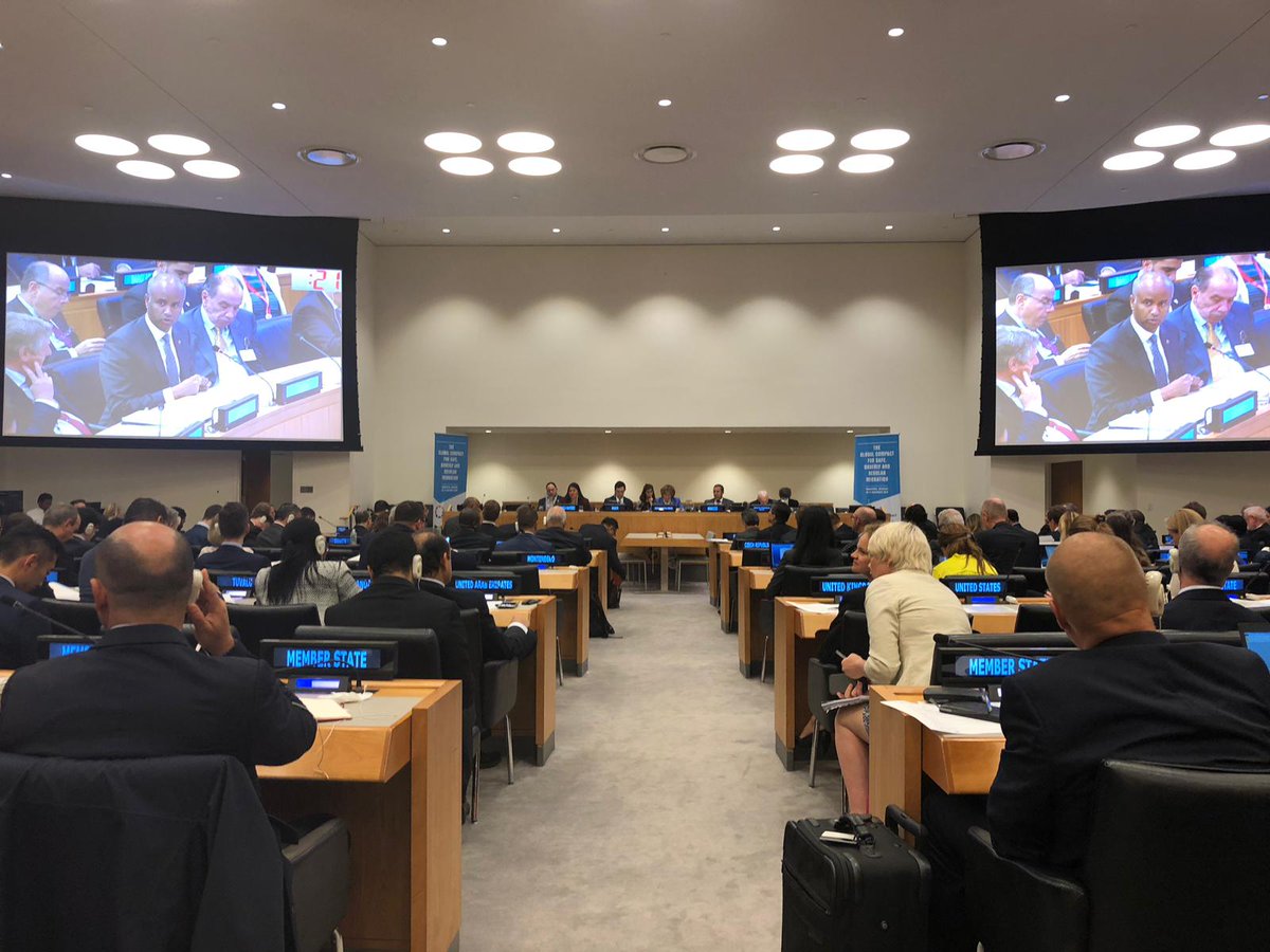 HonAhmedHussen's tweet photo. A few moments in history where the world comes together w/ a plan to improve the lives of millions of people. The Global Compact #ForMigration is one of them. 
 
Discussed the upcoming conference with @UN Special Rep. @louise_arbour, a driving force behind its adoption. #UNGA https://t.co/OgRRf0jFLU