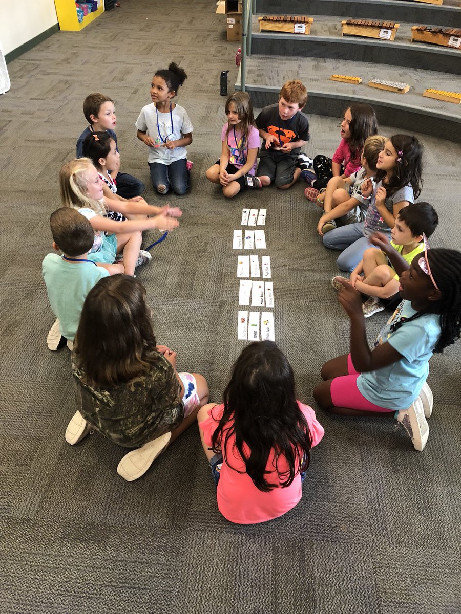 Mrs. Barrett’s first grade class solving the Witches’ Brew puzzle! #teamwork #MusicMatters #ConcertPrep #ElementaryMusic