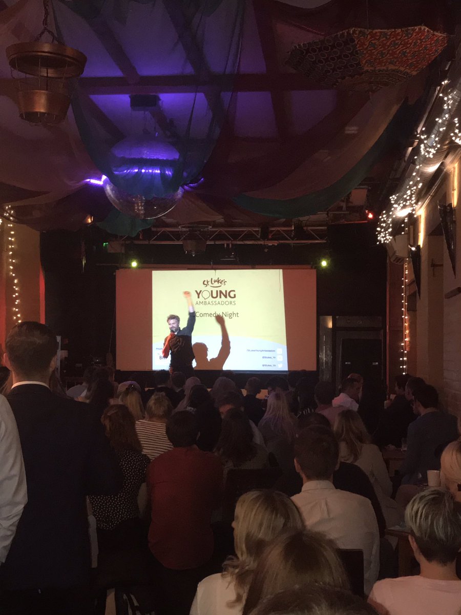stlukes_YA's tweet photo. @robrouse kicking things off at the St Luke’s Young Ambassadors Comedy Night @StLukes_Sheff #youngambassadors #stlukessheff https://t.co/N3NYvNEa1s