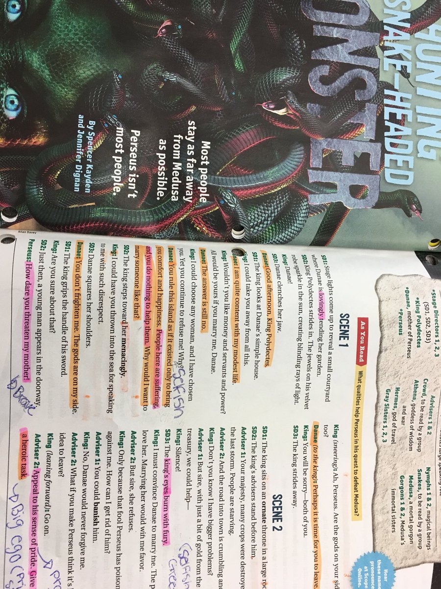 beklynch's tweet photo. #ScholasticScope drama w phenomenal illustrations engages our students in characterization. #SeptIssue #mythology @_KELewis https://t.co/esVvaBqXlv