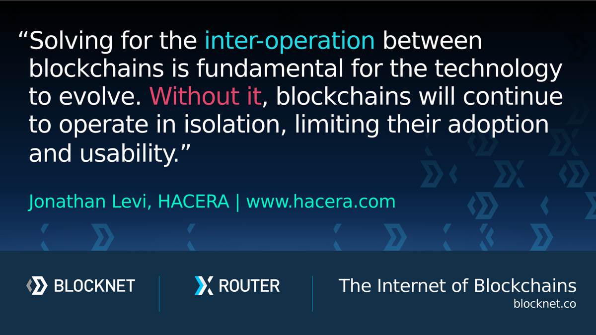 "La solución para la interoperación entre blockchains es fundamental para que la tecnología evolucione". - <a href="/JonaFunLevi/">Jonathan Levi</a> <a href="/HACERA_INC/">HACERA</a>

¡Esperamos ver más proyectos trabajando juntos para permitir que #blockchains interactúe! ¡Gracias por tu trabajo!

coinrivet.com/cross-blockcha...