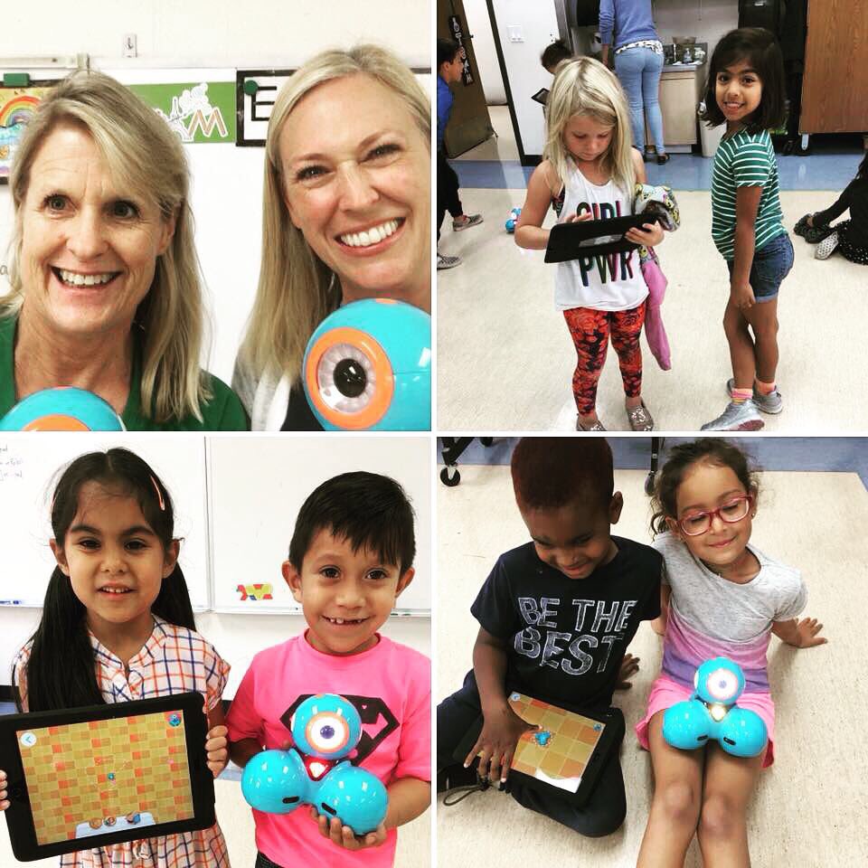SteamSoCal's tweet photo. First Graders @SumacLSTEM learned to program robots! Thank You @CoffeeNancy our #LVUSD Tech Specialist, for bringing the DASH robots and i-pads. 
#STEMRobotics #SteamSoCal #SumacPride #lvusd #NGSSeducation #iteachstem #iteachsteam #elementarystem #ngsseducation https://t.co/MOy9jPP0Nf