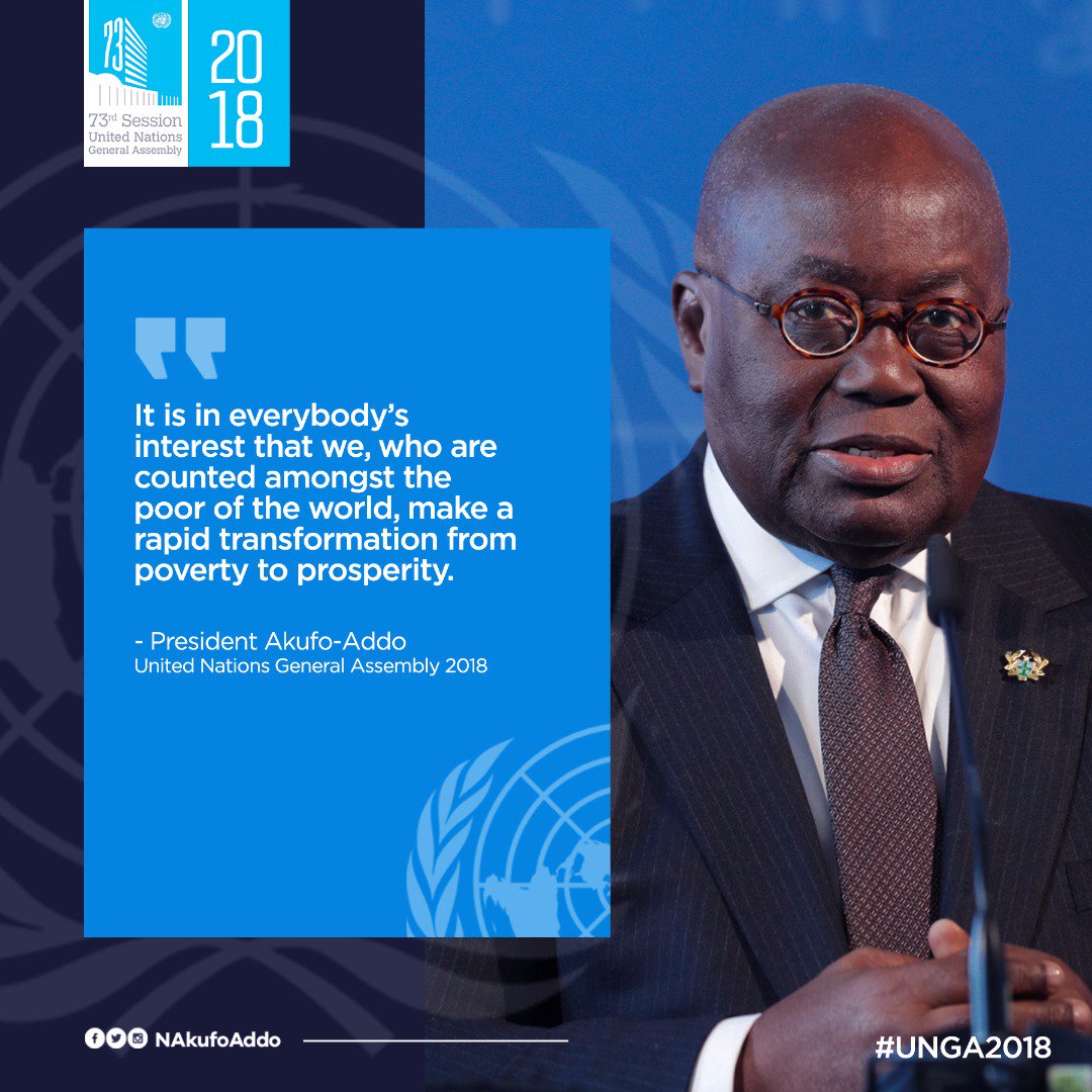 lentsuah's tweet photo. It is in everybody's interest that we, who are counted amongst the poor of the world, make a rapid transformation from poverty to prosperity. @Generals_Creed
@TynaNarteh @AbbanyawYaw
@SamToys_NPP @justiceWinebia
#PresidentAkufoAddoSpeaks
#73rdUNGeneralAssembly2018 https://t.co/3mNP2fsUZS