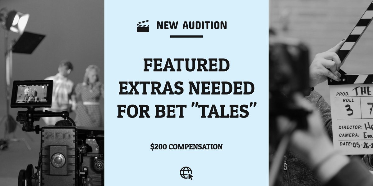 mycastcaller's tweet photo. Seeking background and featured Extras for BET TV show === $72 to $200 per day compensation

APPLY HERE ==> https://t.co/ptQr9m6mET

#atlantajobs #atlantacastingcalls #atlantaaudition #atlantaactors #atlantamodels https://t.co/E7ktk11dBN