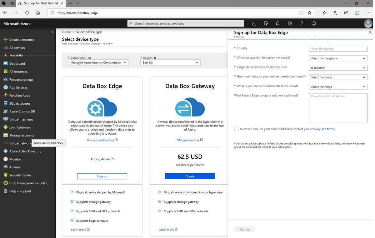 Want to sign up for the Azure Data Box Edge preview program? Go here: aka.ms/databox-edge