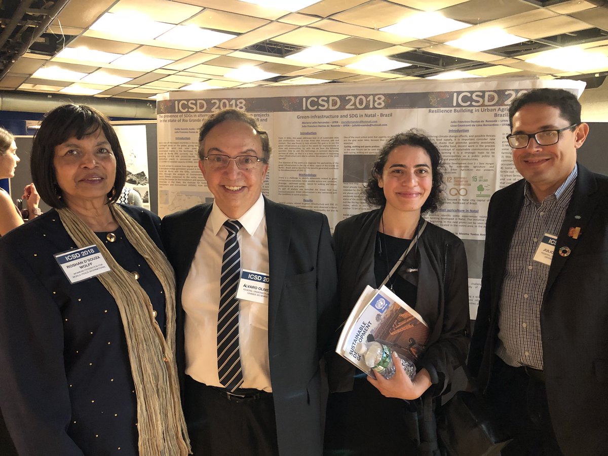 JulioFDRezende's tweet photo. Apresentação de posters no #ICsd2018 sobre a #FAPERN, #OABRN, infraestutura verde, Objetivos do Desenvolvimento Sustentavel- #ODS e #AgriculturaUrbana.Trabalho em coautoria com prof. João Maria (presidente da FAPERN)e com alunos de pós-graduação de engenharia da produção da #UFRN https://t.co/dwQ8o5ZVoG