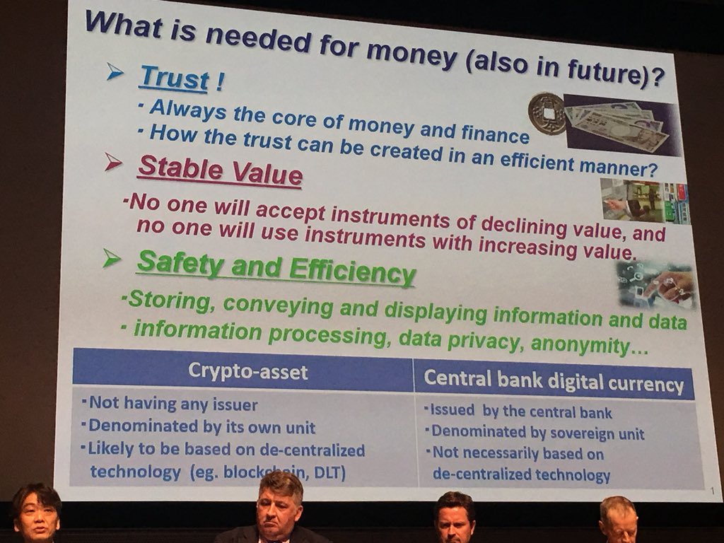 tangloaec's tweet photo. Would a Central Bank Digital Currency resolves trust and efficiency challenges posed by bitcoins and alt coins or will it disrupt and squeeze out commercial banks from their deposit collection and credit distribution intermediation role ? #bitcoins #finsum2018 #cryptocurrency https://t.co/RBz30xiH7W