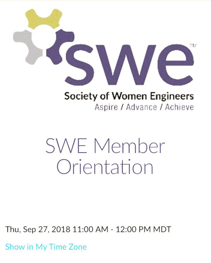 Hey SWEster! There is a orientation webinar tomorrow! During this presentation, the SWE Engagement Team will briefly introduce programs and benefits available to our members to make the most of membership based on your interests.

register.gotowebinar.com/register/34448…