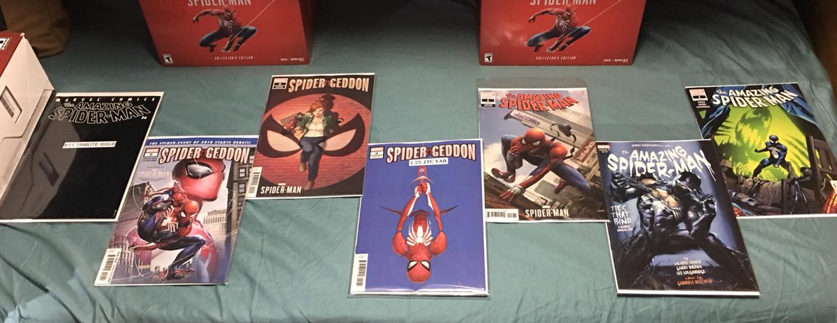 jdminette626's tweet photo. Had to pick up the release of @insomniacgames cover variants. Love that @MarvelGames and @Marvel did this. Looking forward to finding the rest. Hope I find the rest. #SpidermanPS4 #InTheComics #HumbledToHaveBeenAPart https://t.co/zU6X4ZwODf