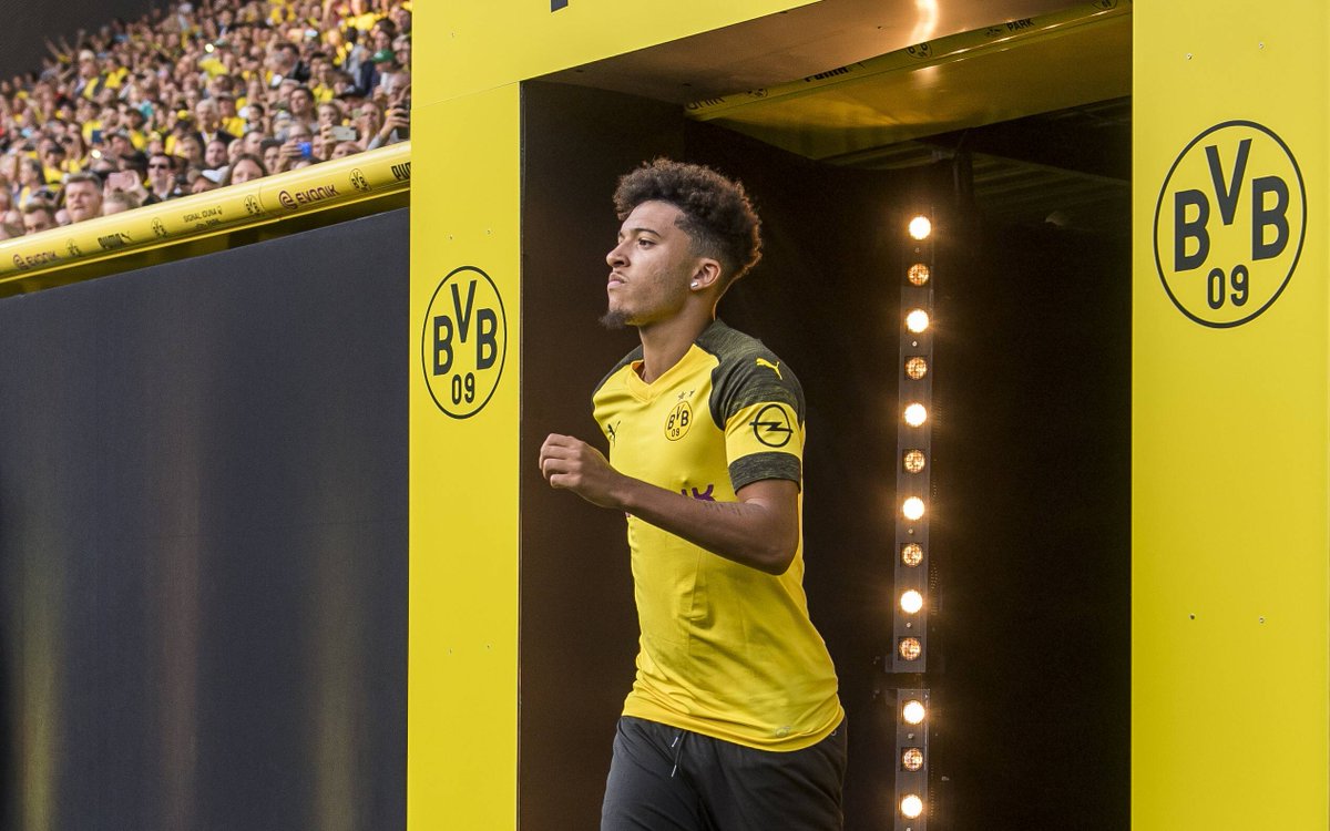 Squawka's tweet photo. No player created more chances (3) during Borussia Dortmund's 7-0 win vs. Nürnberg than Jadon Sancho.

He played 16 minutes. 🙃 https://t.co/ZxgWdUXofc