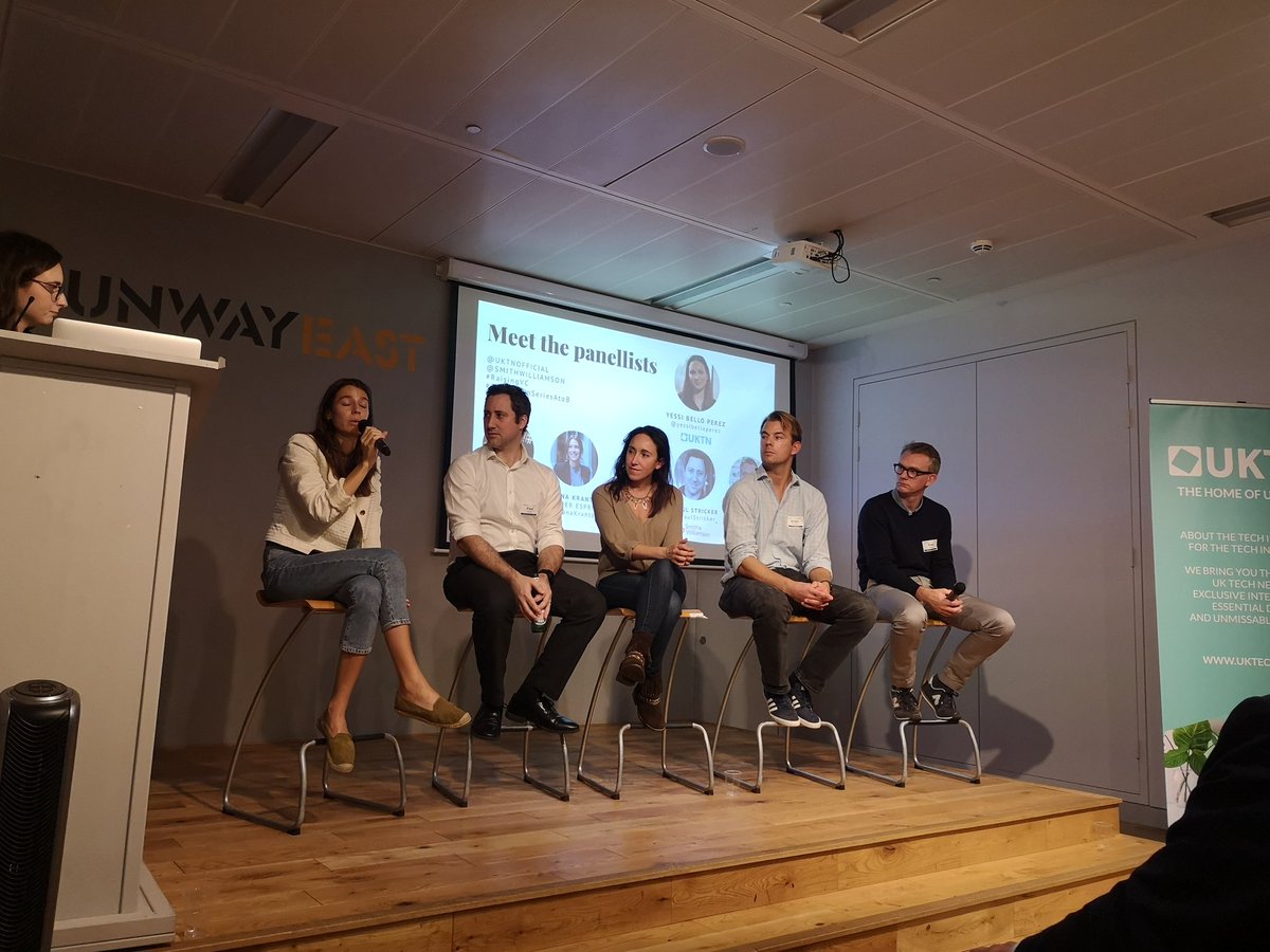 timthejab's tweet photo. Pearls of panel wisdom aplenty at tonight's #RaisingVC courtesy of @uktnofficial &amp; @SmithWilliamson. Play the long game, build relationships, perfect the deck and #GoingFromSeriesAtoB may just beckon. And watch out for a spot of spray and pray. https://t.co/44EtBwvNH0