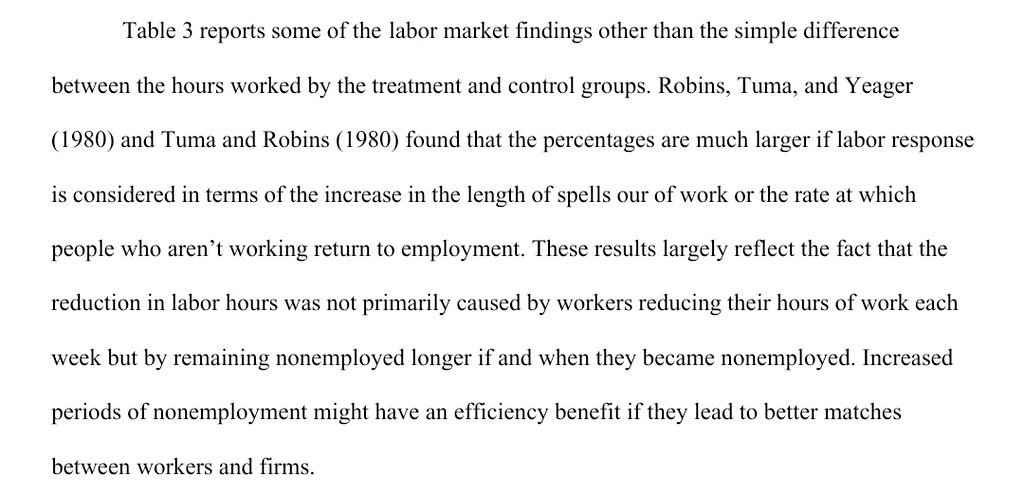 Although there was a slight decrease in hours worked per year when primary earners were provided a basic income guarantee in the 1970s, that emerged as a result of spending more time between jobs, reasonably looking for a *good* job instead of *any* job. https://www.academia.edu/1159217/A_failure_to_communicate_What_if_anything_can_we_learn_from_the_negative_income_tax_experiments