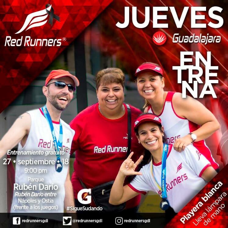 redrunnersgdl's tweet photo. Los Red Runners ¡somos la familia que eliges!
.
Recuerda que puedes unirte a nuestros entrenamientos, ¡son gratuitos! y todos los niveles ¡bienvenidos!
#RedRunnersGdl #Running2gether
#SigueSudando #MásRojosQueNunca
#ActitudRedRunners #ÚneteALaRed #RumboAlMaratonGdl2018 https://t.co/xMylJkWnPQ