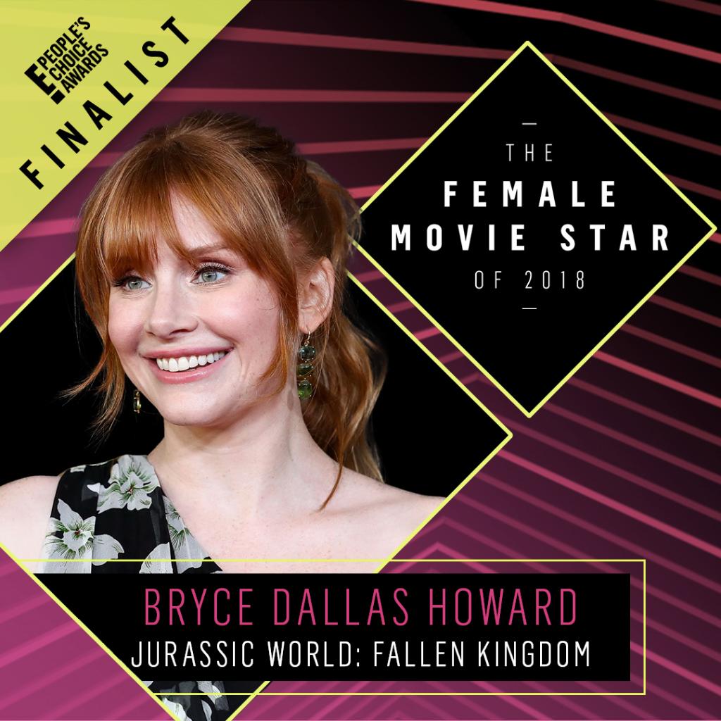 Bryce Dallas Howard is nominated for an E! People’s Choice Award. Vote now using all 3 -: #PCAs #BryceDallasHoward & #TheFemaleMovieStar (all in the same post). 25 votes per person per day! Click for More Info. pca.eonline.com
