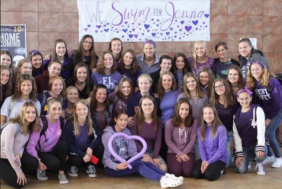 justinestell's tweet photo. Thank you to everyone who wore purple today to honor our Jenna Paschke. We are so thankful for the support, kindness, and solidarity we have been shown this week. We are #JennaStrong 💜
#FlyHighJenna #Swim4Jenna #OurJenna https://t.co/11i0qu0MEX