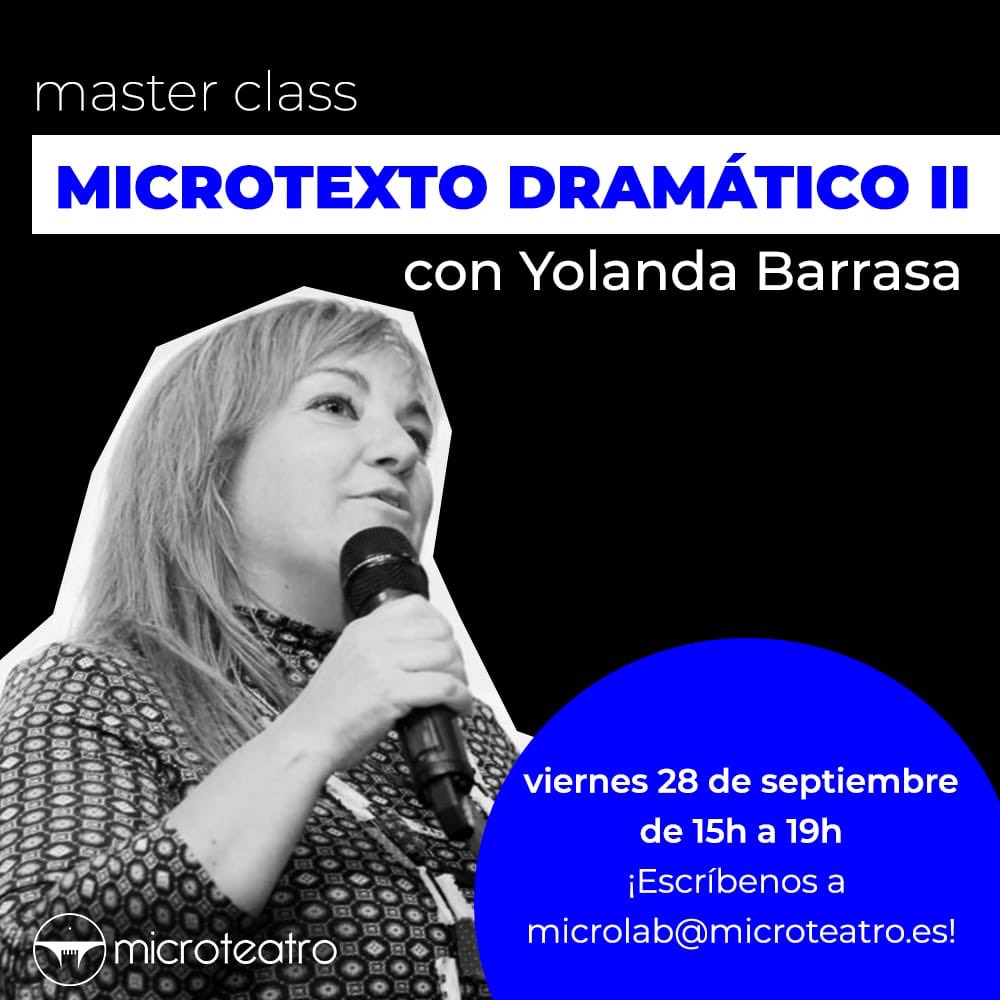 Este viernes masterclass de guión con Yolanda Barrasa socia fundadora de <a href="/microteatro/">microteatro</a>   Aprende a ser tu propio motor. <a href="/microteatro/">microteatro</a> #microlab