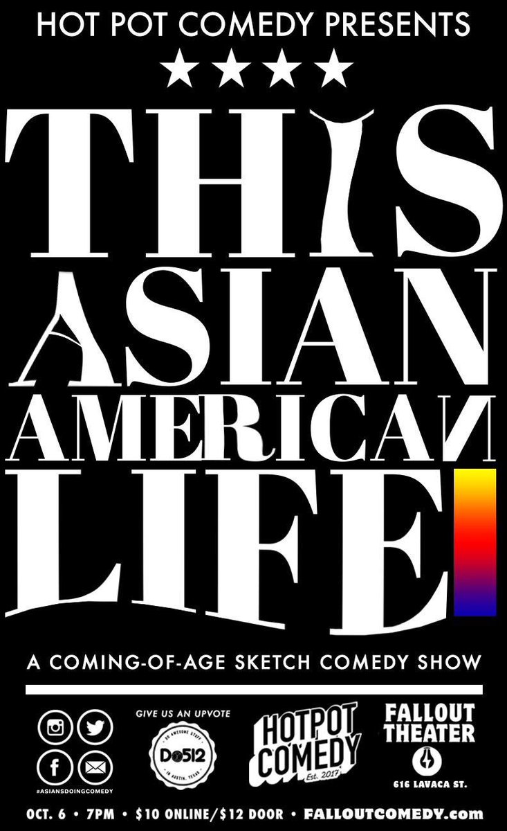 hotpotcomedy's tweet photo. If you missed our last show, or wanted to see it again, then next Saturday will be your lucky day!
@FalloutComedy is letting us put on an encore for the ages!
#AsiansDoingComedy #Do512
LINK TO TICKETS: https://t.co/Gxl1arjrfA https://t.co/HX4w4gSRxp
