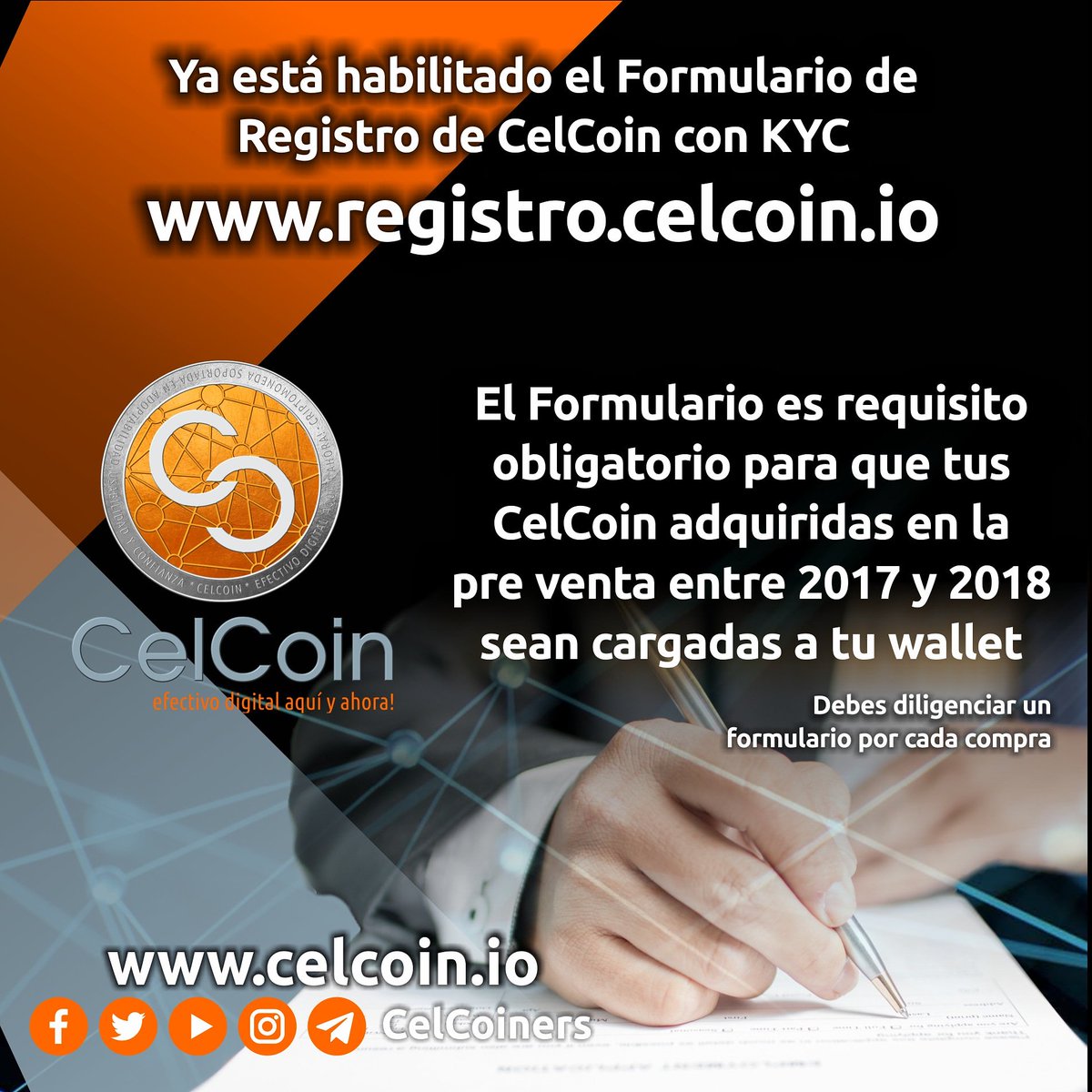 CelCoiners's tweet photo. *Saludos CelCoiners!!!*

Ya está habilitado el Formulario de Registro de CelCoin con KYC,  se ha configurado a través de Google Drive para mayor seguridad de los datos del usuario.

https://t.co/uZuJ1Tijs8 https://t.co/3azg8Lsznv