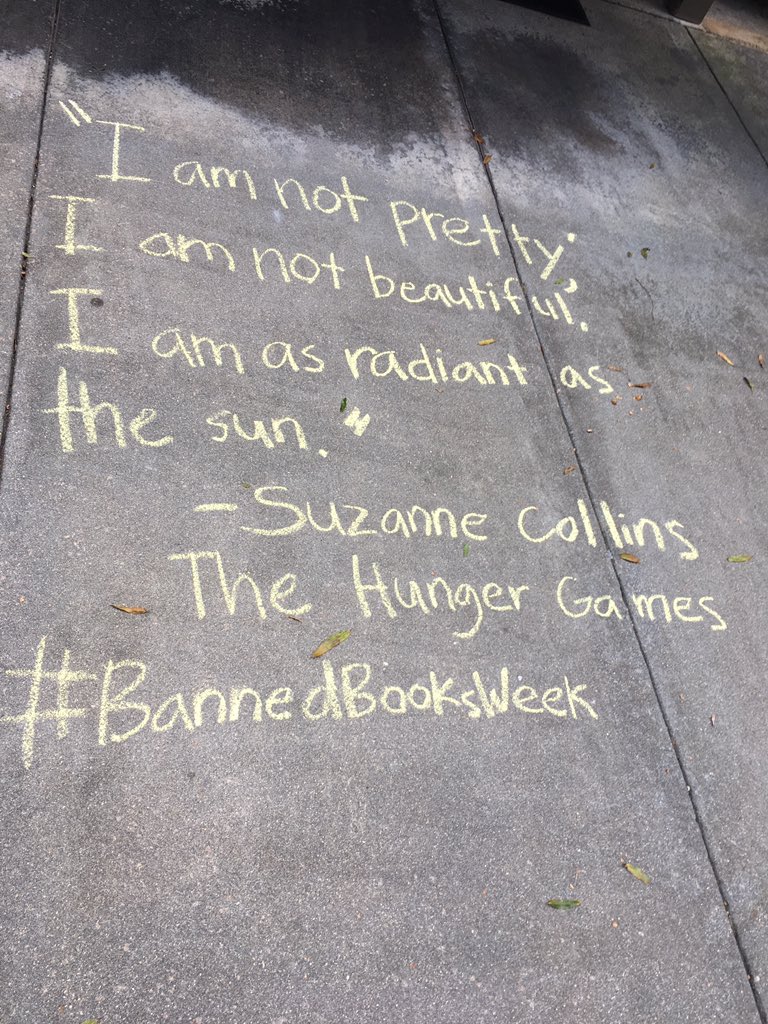 MariKClark's tweet photo. In honor of banned books week. Here's a quote from one of my all time favorite books that some have tried to censor. I believe in the freedom of speech, and the power of words! #BannedBooksWeek #MSLFall18 @SuzanneCollins1 https://t.co/H9LzAjTm3d