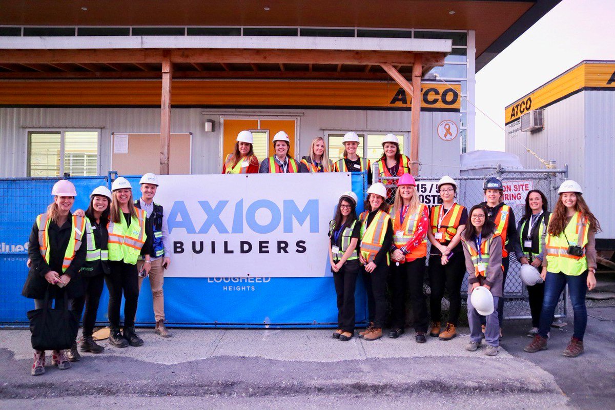 constructionw's tweet photo. Thanks again to @axiombuilders @BosaProperties @BlueSkyBosa We had a wonderful time on our site tour.
#LougheedHeights #CCWsitetour #womenintrades #constructionwomen https://t.co/ENvwyfFLsE