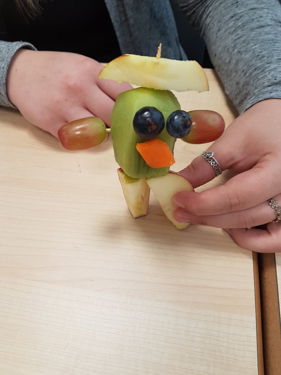 Encouraging children to eat healthily at Cinderford campus today...