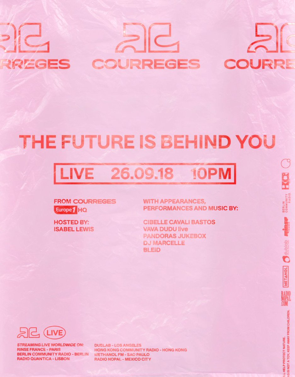 RinseFrance's tweet photo. - SERVEUR 2 -

Nous sommes maintenant en direct de l'Aftershow @CourregesParis !

De 23h à 4h, retrouvez :

- @cibellecibelle
- #VavaDudu
- @thejukeboxband
- #DjMarcelle
- @violetakaviolet &amp; #Bleid

#THEFUTUREISBEHINDYOU #verrouillé 

https://t.co/007n75BW8O https://t.co/9x0v5qWnpH