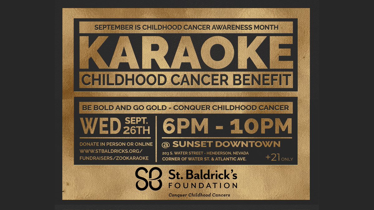 Tonight is THE NIGHT at Sunset Downtown from 6-10pm  - all #karaoke proceeds will be donated to St. Baldrick's Foundation to support finding a cure for Childhood Cancer.  See you tonight! 💚🎤🎗 #stbaldricksfoundation #childhoodcancer #stbaldricks #kidswithcancer #kidsaregold