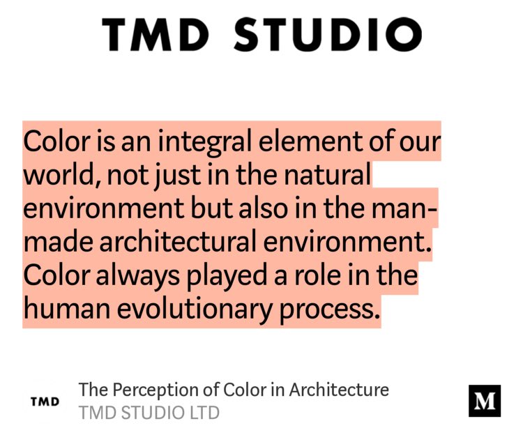 OndrejChudy's tweet image. “The Perception of Color in #Architecture” by @studiotmd medium.com/studiotmd/the-…
