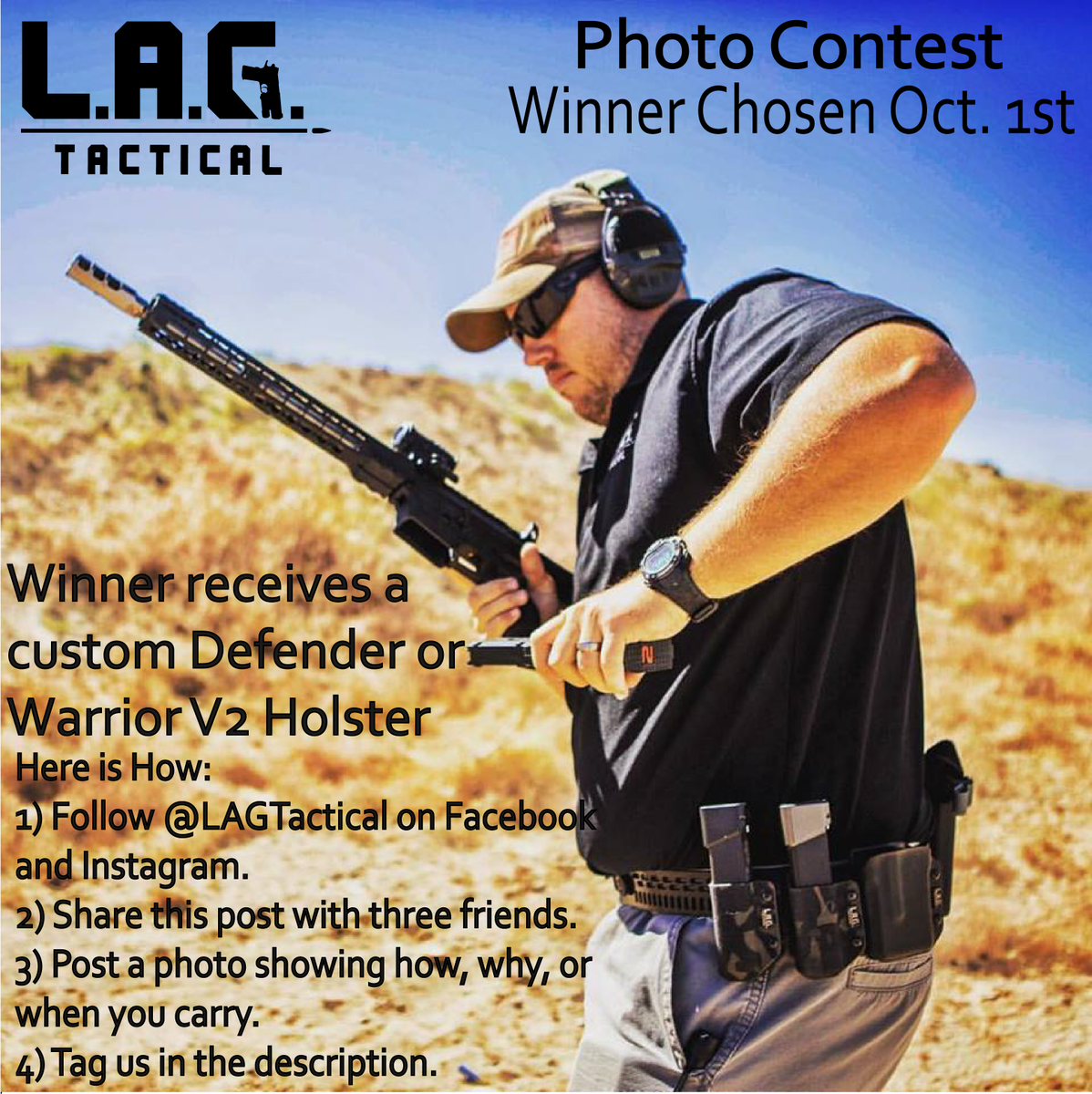 LAG_Tactical's tweet photo. Check Out the L.A.G. Tactical Photo contest. Win a custom Defender or Warrior V2. https://t.co/pZCCKmZqG2
