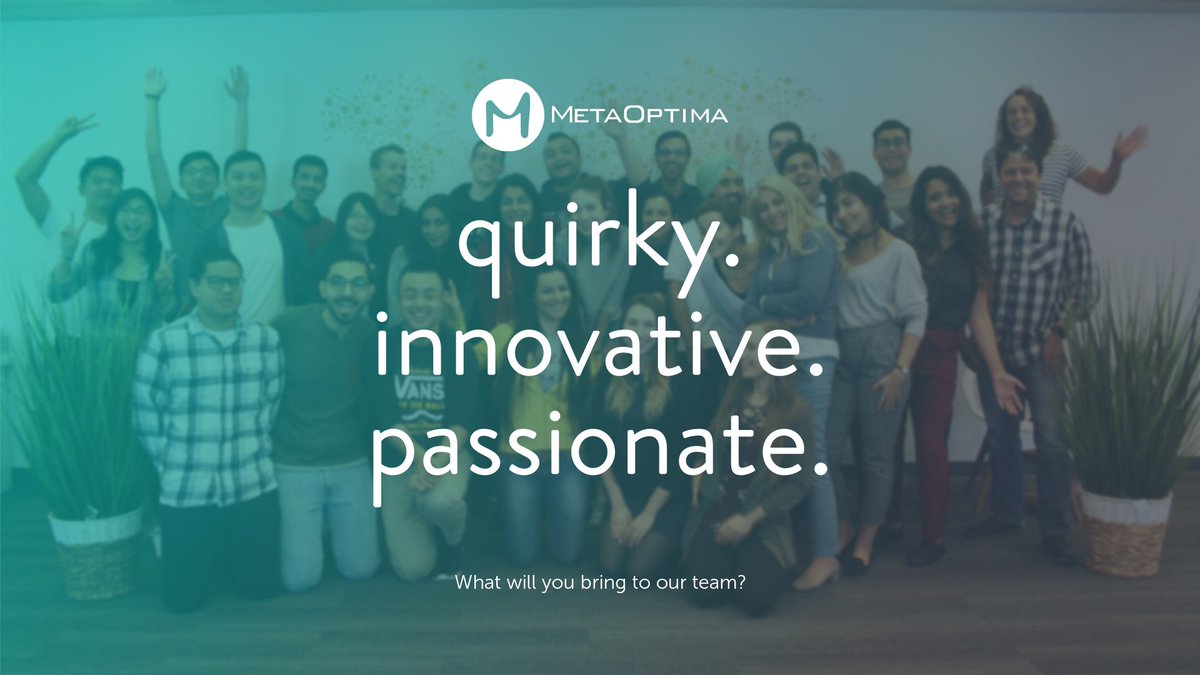 MetaOptima's tweet photo. Are you looking for a #job dedicated to making a difference? https://t.co/E4vT0g3Bib
Read about how you could become the newest member of the MetaOptima family.
#VanStartupWeek @VanStartupWeek #VSW2018 #startup #DigitalHealth https://t.co/lCDwedwUWA