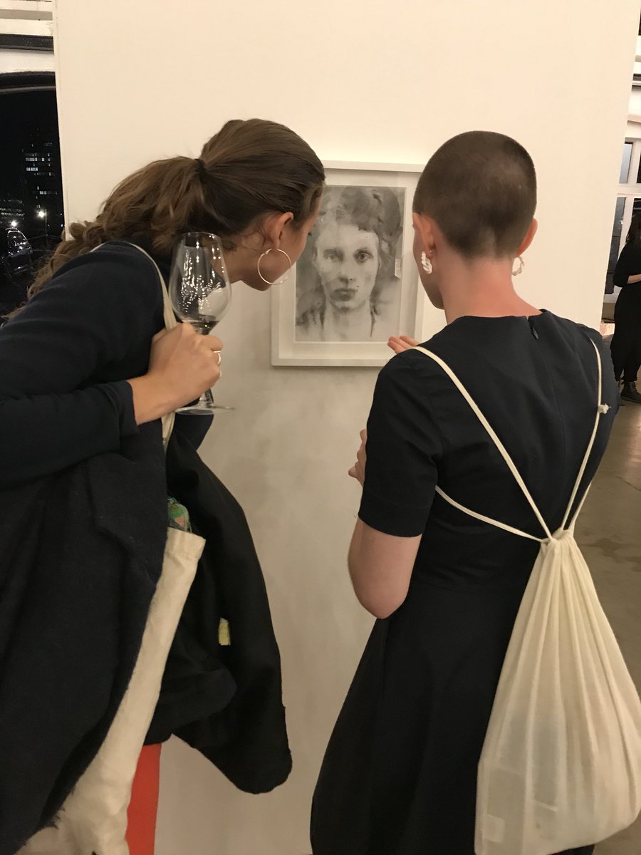 Lovely evening at #TBWDP18. Got a snap of some people looking at my drawing 😊 Congratulations to all in the show, and to all prize winners - what a great show! 
@TBWDrawingPrize @DrawingProjects #art #drawing #contemporarydrawing #exhibition #trinitybuoywharf #london