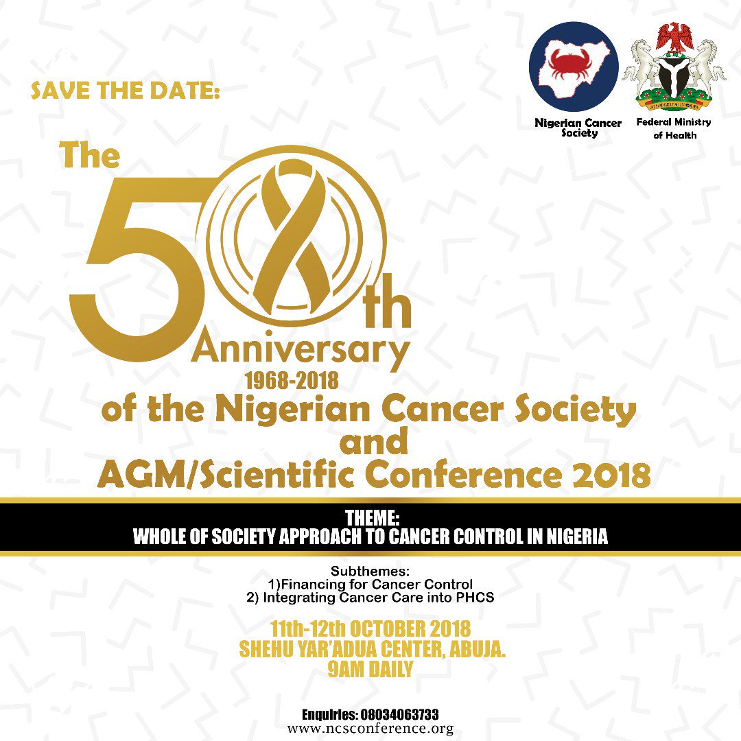 TOCHUKWUOBIEKW3's tweet photo. Did you know?
Cancer isn't a death sentence. This is true when it is detected and treated in it's early stages. A life awaits your support.

@NigCancer
#BeCancerFree
#Nigcancerconference
#NcsConference2018
#CancerControlNigeria https://t.co/3eWMU7EOrC