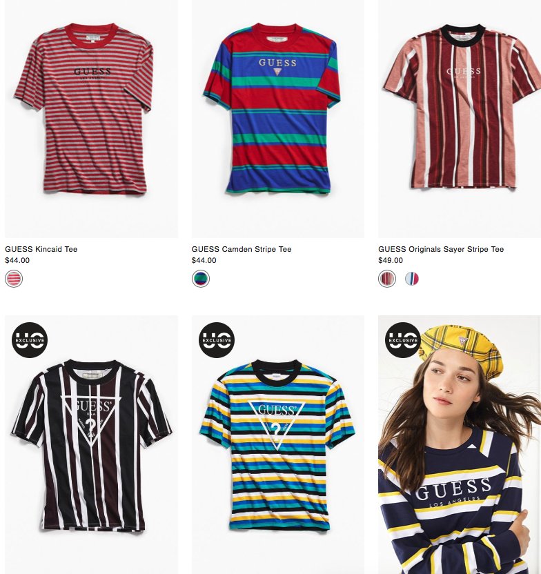 guess camden stripe tee