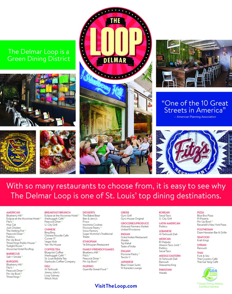 TheDelmarLoop's tweet photo. Hey! Anybody out there looking to open an Australian or Antarctican restaurant? Those are the only 2 continents NOT represented in the Delmar Loop. #LoopFactoid #Loopalicious https://t.co/7eZCjtSnpv