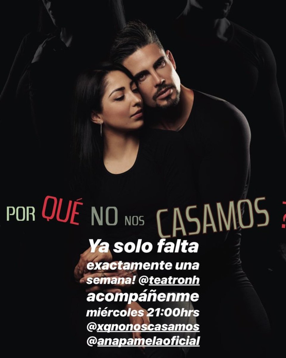 AdrianCueWorld's tweet photo. El próximo MIÉRCOLES a las 9pm en el @TeatroNH_MX 

REESTRENO de @xqnonoscasamos #PorQuéNoNosCasamos con @AdrianCueOf y @AnaPamelaOf 
Vayan a disfrutan de esta maravillosa obra! 🙌🏻😊💕 https://t.co/eIGd9ekm0c