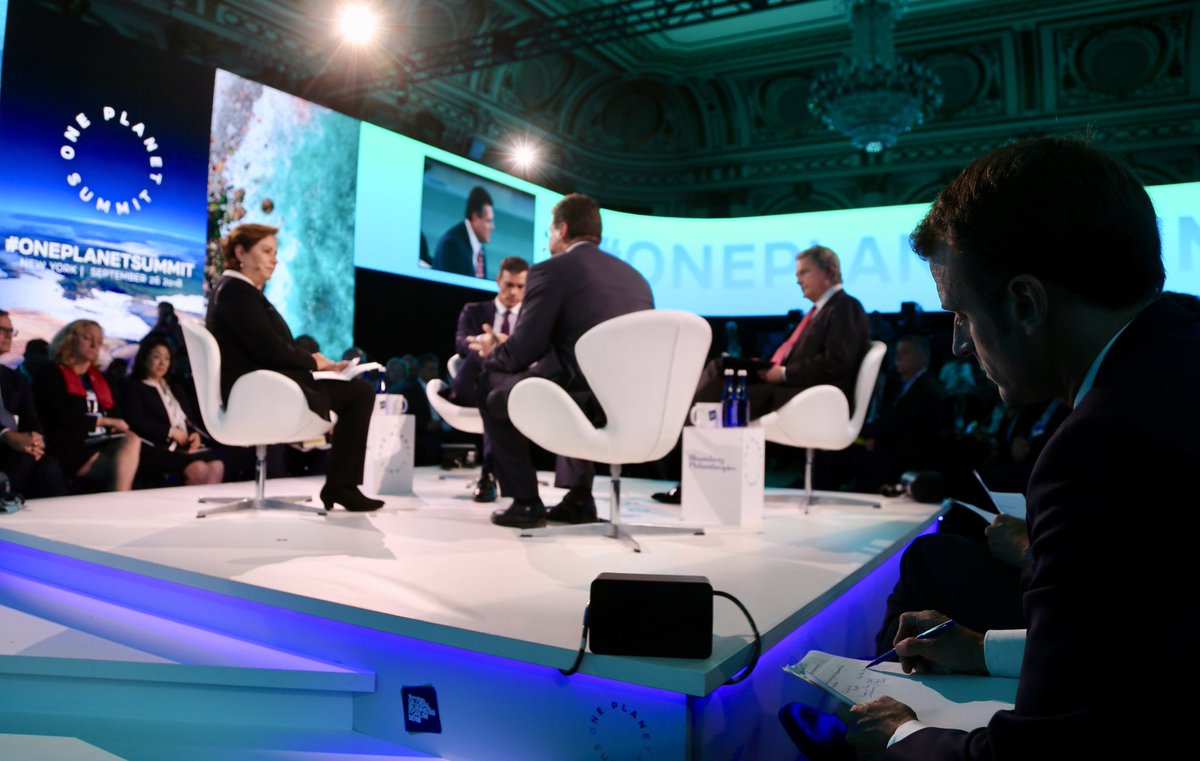 niinisto's tweet photo. Important action at the #OnePlanetSummit today in New York. Personally, I hope as many as possible join me in signing the Climate Pledge: https://t.co/usmyLpjqBX https://t.co/i7HT6Up6lY