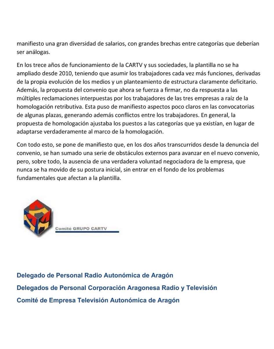 salariojustos's tweet photo. Lxs trabajadorxs de @CARTV_ llevan 2 años negociando un convenio y acaban de presentarles un ultimátum. Chicxs que tenemos las camisetas de #TrabajandoEnPrecario planchadas y listas para salir del cajón, ya nos diréis!! @comiteCHIP @CcooNowAragon @stc_tsa @LaManoNegraATV https://t.co/EeMdO3moGz