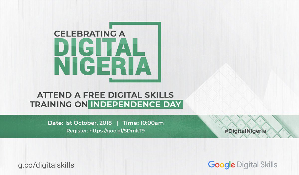 GozieClothing's tweet photo. It's happening in every state in Nigeria. Get registered and attend. Get digital skills.
#DigitalNigeria #GoogleDigitalSkills #DigitalSkills #Skills #NigerianProject #GoogleNigeria
@LilryanneC @MindThe_GapNG @Mega_Xplosionz @ProfKakswill @lawbase2014 https://t.co/fNAxnW4iA8