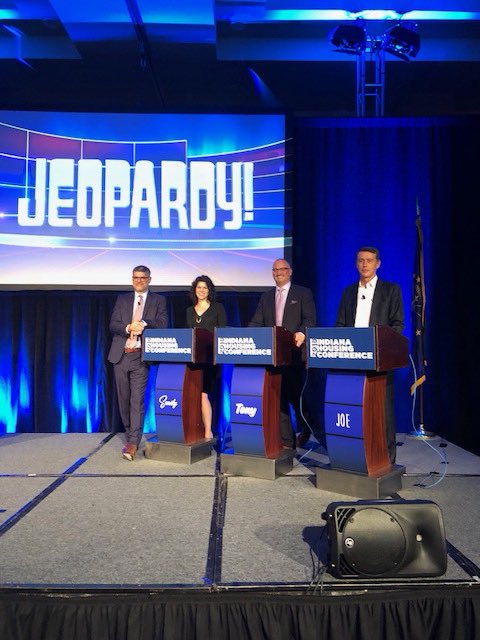 CREA_LLC's tweet photo. This is Jeopardy! Now entering the studio is contestant and EVP, Syndications, Tony Bertoldi! #IndianaHousingConference #Jeopardy https://t.co/GaIgno9tHB