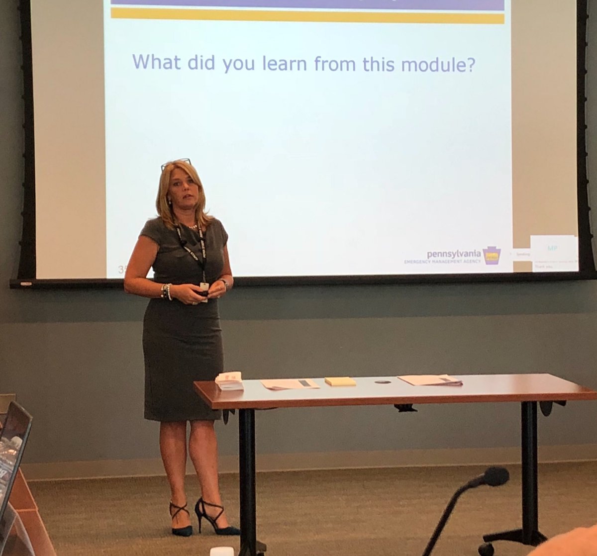 MelissaHBurg's tweet photo. Spectacular day I was able to combine all my years of elections & emergency mgmt experience & facilitate a tabletop exercise w/ county election dir., emergency mgmt, 9-1-1 coordinators, PEMA, DOS & other state partners in our continued efforts for the Commonwealth! #GovtThatWorks https://t.co/MflGICyRxR
